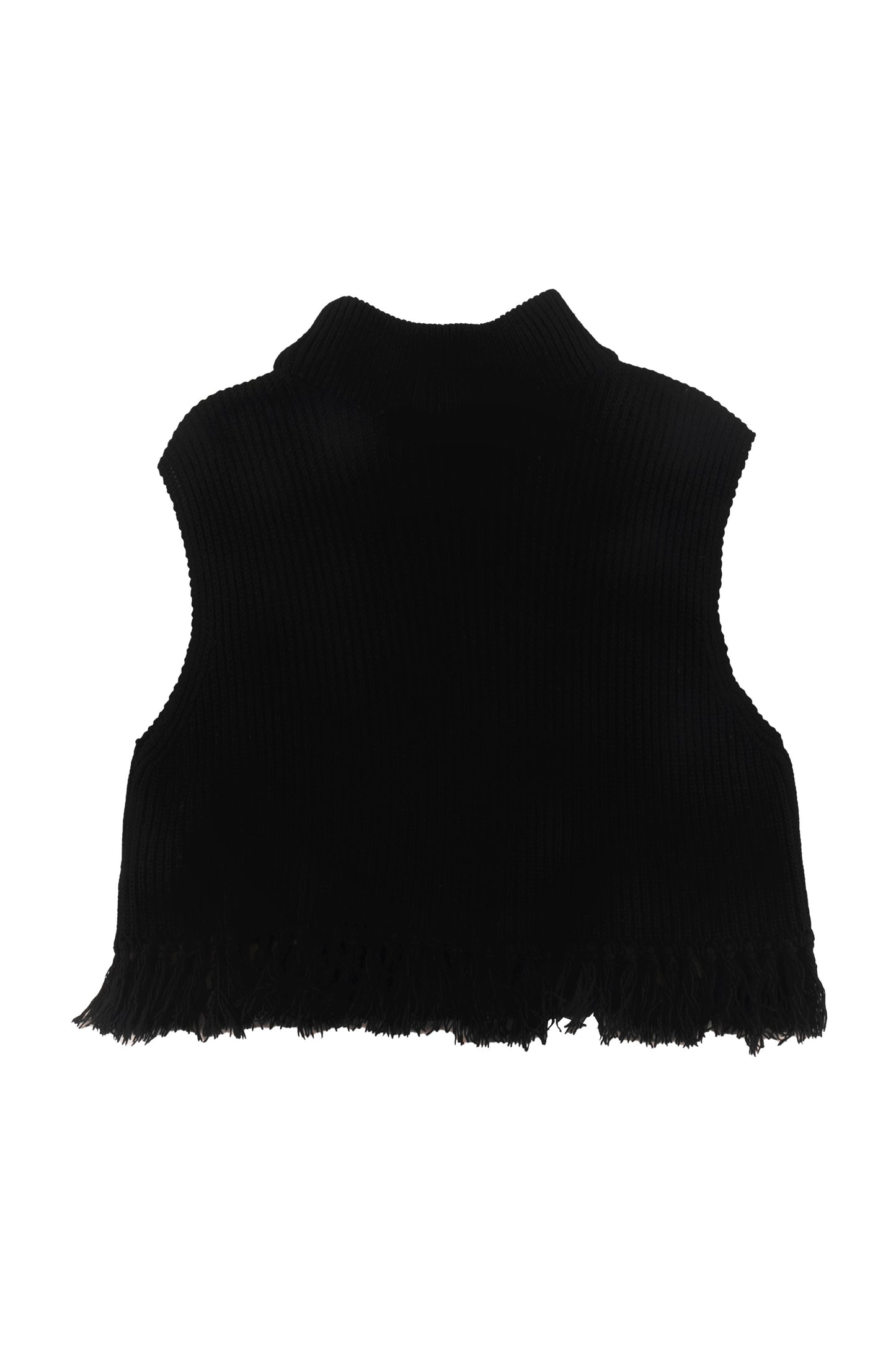 DINNER - Black Knitted Top Fringes