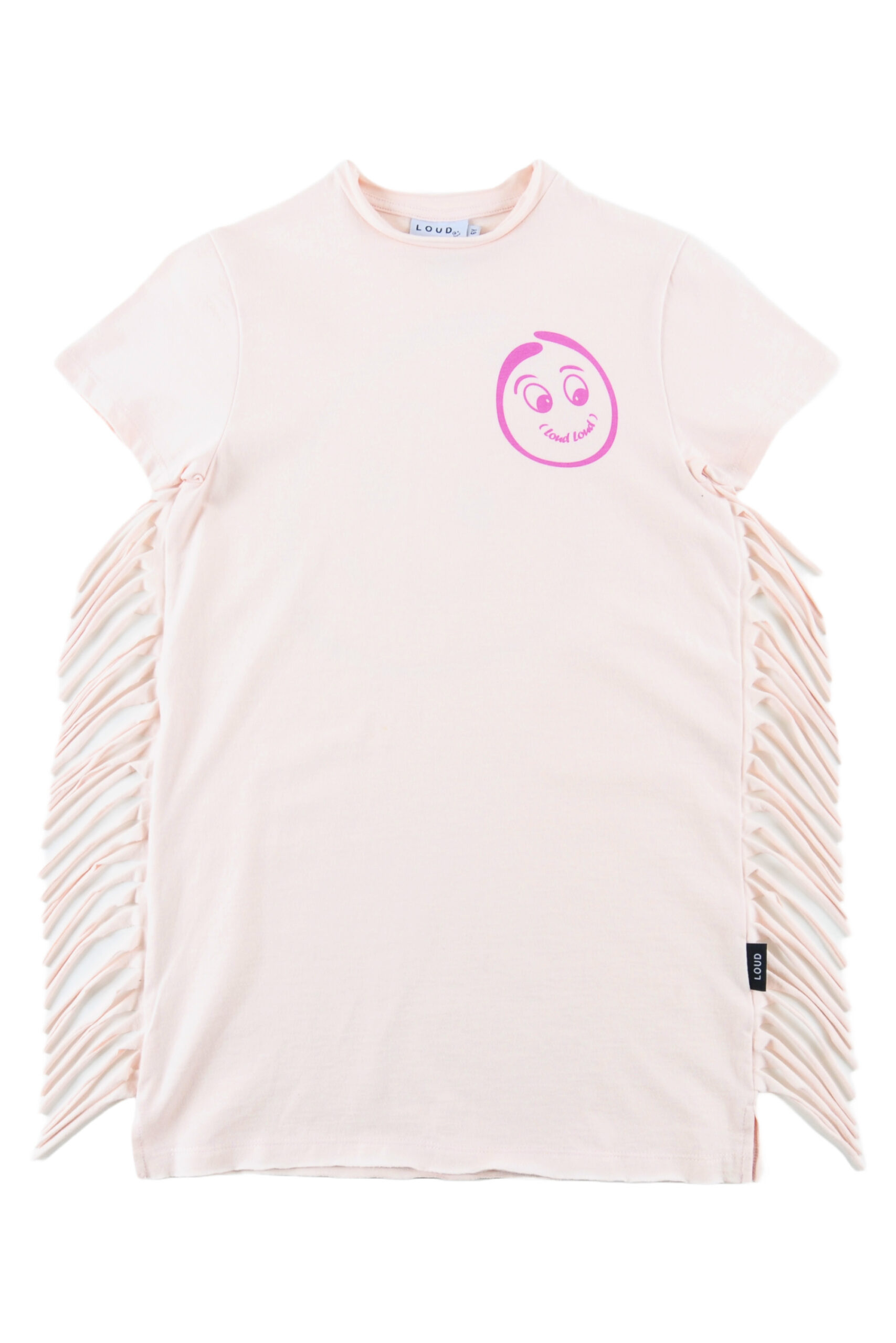 HAWAI - Soft Pink / Orchid Print Dress T-Shirt Fringed - Loud Apparel